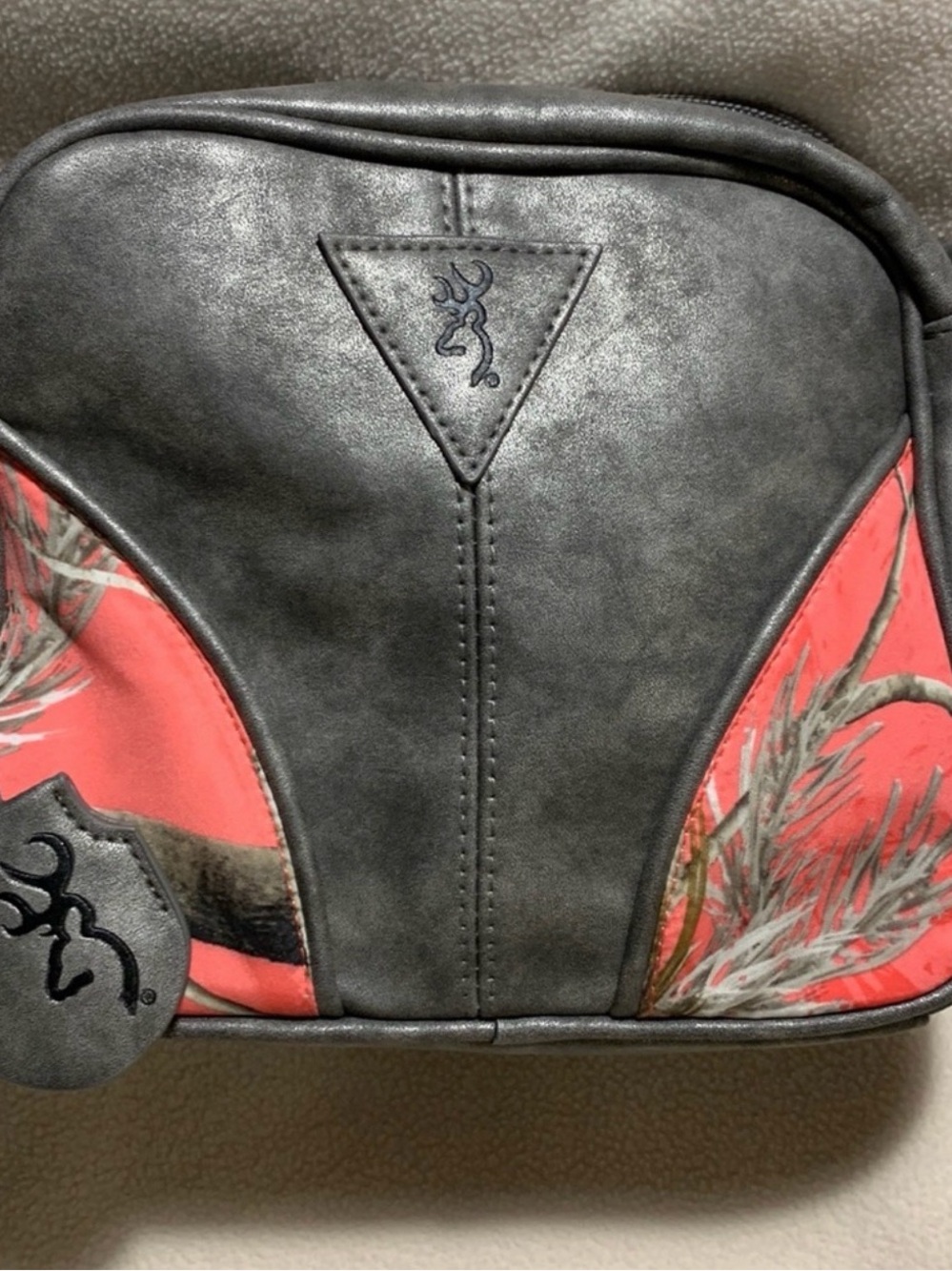 Browning Black and Coral Camouflage Crossbody Pouch